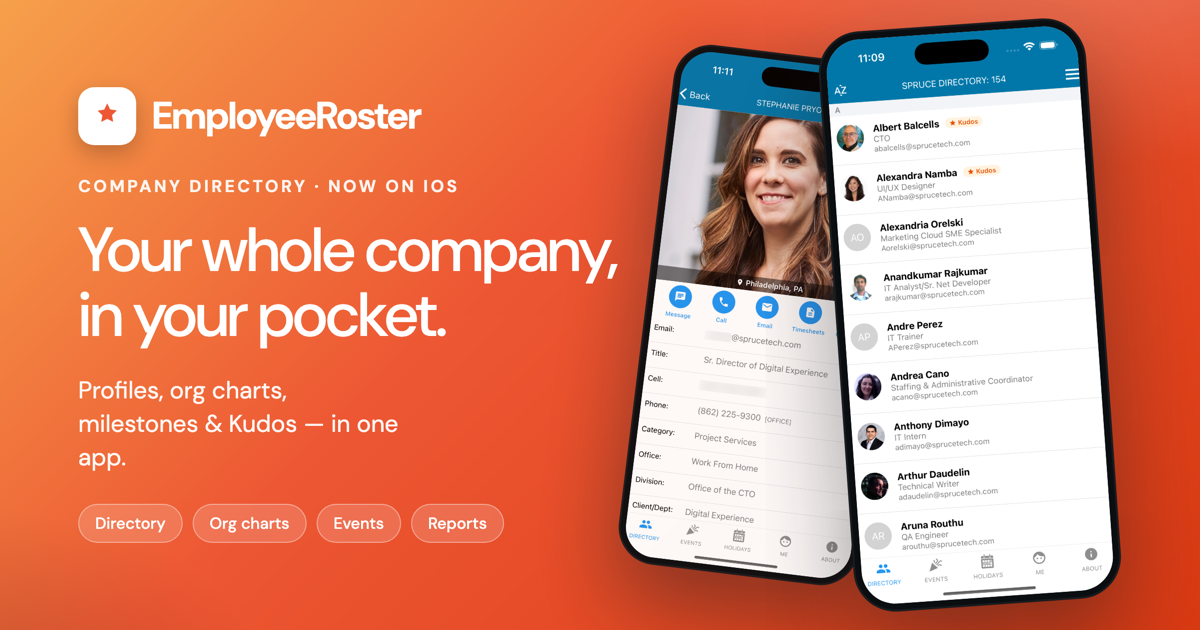 EmployeeRoster: the modern company directory app | Spruce Technology