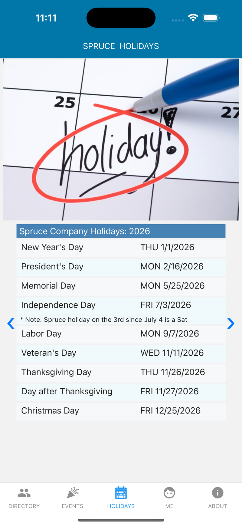 Holidays
